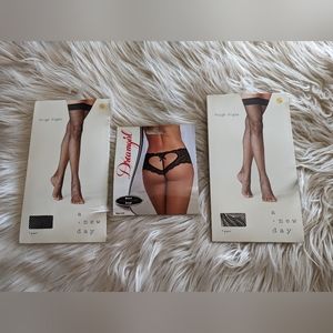 NEW Women's Sexy Underwear With 2 Pks ThighHighs Size Small